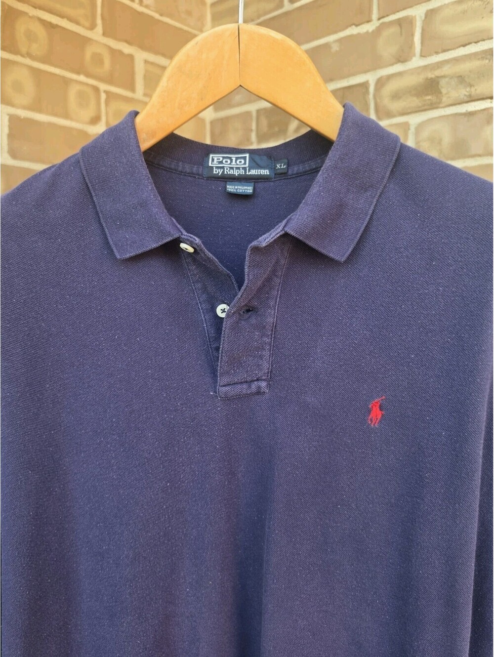 Polo Ralph Lauren Mens XL Navy Blue Polo Shirt Red Pony USA Cotton Classic